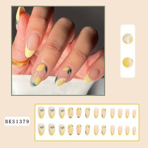 Presse personnalisée sur 24 pièces patchs pour ongles <span class=keywords><strong>faux</strong></span> ongles simples <span class=keywords><strong>automne</strong></span> et hiver presse sur ongles pour les femmes - Product Image 4