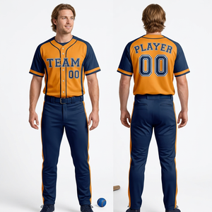 Conjunto de Uniforme de Béisbol Personalizable, Sublimado, con Botones, Jersey de Equipo, Pantalones a Juego, Camuflaje Degradado Premium, Poliéster, Unisex, Adulto - Product Image 1