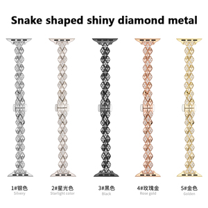 Correa de pulsera de Metal de diamante brillante en forma de serpiente ostentosa para mujer para <span class=keywords><strong>Apple</strong></span> Watch Series 10 (WB1091T) - Product Image 6