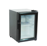 Réfrigérateur compact Oumeite SC 21L avec porte en verre, logo personnalisé, refroidisseur LED