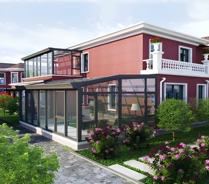 Véranda en aluminium 4 saisons, <span class=keywords><strong>solarium</strong></span>, serre en verre trempé, maison extérieure autoportante, design moderne, villa - Product Image 3