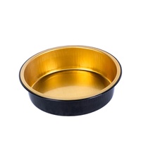 Barquette alimentaire jetable en aluminium doré de qualité alimentaire avec couvercle en PP, plaque de cuisson en aluminium thermoscellable