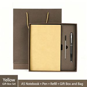 Custom Logo A5 <b>Soft</b> Leather Notebook Gift <b>Box</b>, Corporate Business Notebook Set for Company Promotional Gifts - Product Image 5