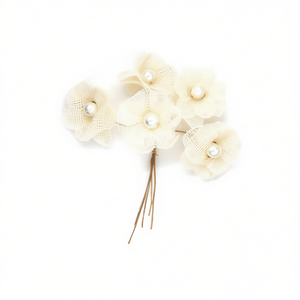 ILAN Fiori di Lino con Perline da 78mm, Set da 5 Pezzi per Lavori Artigianali - Product Image 2