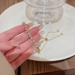 Ánh Sáng Sang Trọng Niche Tinh Tế Siêu <span class=keywords><strong>Flash</strong></span> Zircon Vòng Đeo Tay Đa Năng Tính Khí Cao Cấp Thiết Kế Ý Giác Kéo Loại Tay Đồ Trang Sức - Product Image 6