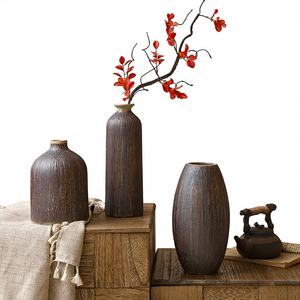 Vase <span class=keywords><strong>en</strong></span> céramique rétro <span class=keywords><strong>en</strong></span> <span class=keywords><strong>terre</strong></span> <span class=keywords><strong>cuite</strong></span> Quiet Beauty, pour fleurs séchées, décoration de salon, style zen, récipient à fleurs créatif - Product Image 1