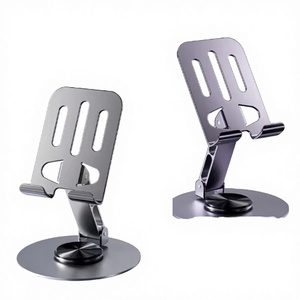 Stainless Steel USB Powered Rotating Phone <b>Holder</b> High-end Mechanical Desktop Tablet for Household Use - Product Image 3