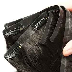 New Product Raw Virgin Human Hair 12A Natural Color Narrow PU Clip Ins Seamless Clip In Hair Extension