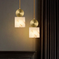 Lámpara Colgante de Mármol Minimalista Moderna Nórdica de Latón Dorado de Lujo para Sala de Estar, Gran Venta