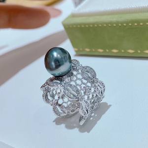 Joyería de Perlas de Mar de Tahití, Estilo Barroco, Lujoso, Retro, Hueco, Edición Ancha, Incrustaciones Modernas, Estilo Ligero y Lujoso, Retro y Moderno - Product Image 3