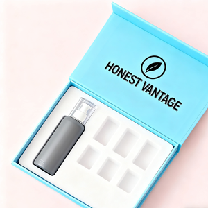 Cajas de regalo rígidas de papel artístico con logotipo personalizado con revestimiento UV y cierre magnético en relieve, embalaje reciclable para cosméticos de alta gama - Product Image 1