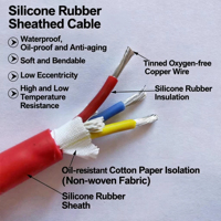 Cable de Silicona Flexible Multifilar de 2, 3, 4 y 5 Hilos, 0.3, 0.5, 0.75, 1, 1.5, 2.5, 4 y 6 mm, con Aislamiento de Gel de Sílice, Resistente a Altas Temperaturas, YGC