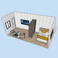 Structure métallique préfabriquée une chambre modulaire prêt à l'emploi petites maisons mobiles maison préfabriquée