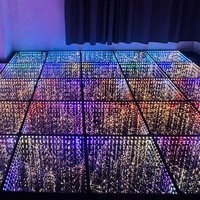 Éclairage de scène en verre trempé, miroir magnétique 3D, éclairage de piste de danse LED doré, étoile filante féerique