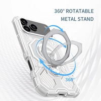 Nouvelle coque de protection de luxe anti-chute pour iPhone 17, transparente avec support magnétique et airbag pour téléphone portable Apple
