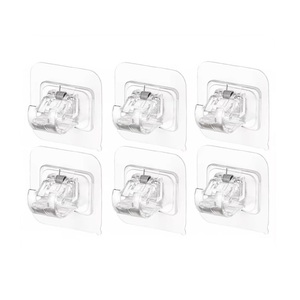 Support adhésif transparent ABS pour <span class=keywords><strong>tringle</strong></span> à rideau, fixation murale <span class=keywords><strong>sans</strong></span> perçage à ressort pour salle de bain et chambre - Product Image 3