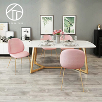 Table de salle à manger de luxe italienne OKI ALT15, meubles de maison, pieds en acier inoxydable doré, table rectangulaire moderne pour dîner