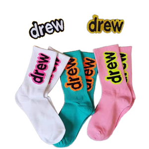 Customizable Logo Mid-calf Cotton Letter <b>Socks</b> Trendy Street Hip-hop Style Sporty <b>Socks</b> Candy-colored Versatile <b>Breathable</b> <b>Socks</b> - Product Image 1