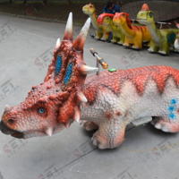 Dessin animé mécanique dinosaure Scooter enfant jouet tour voiture monnayeur Animal tour pour parc extérieur