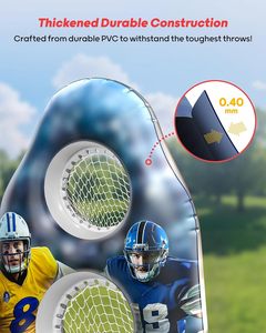 Inflatable Football Target Toss Game, Life-Sized Quarterback Practice <b>Dummy</b> with 4 Balls & Pump, Outdoor Backyard Throwing Toy - Product Image 4