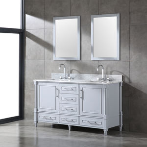 Mueble de Baño Moderno de Madera Sólida Estilo Farmhouse con Espejo Enmarcado Incluido, Resistente al Agua y Ecológico para Apartamento - Product Image 2