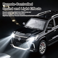 JUNRONG 1:24 Voiture télécommandée SUV en alliage moulé sous pression, modèle de voiture RC avec couvercles ouvrables, son et lumière, pour garçon