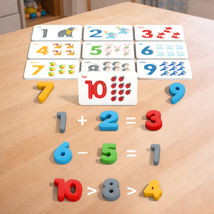 Juego de emparejamiento de números de madera, tarjetas de emparejamiento de matemáticas Montessori, juguete educativo, juego para niños - Product Image 4