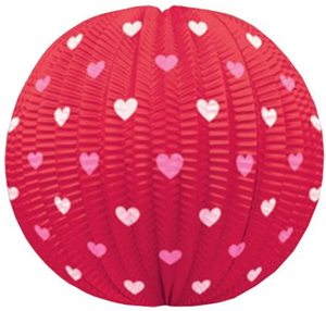 Lanternes en papier d'accordéon de décoration de thème de couleur rose de saint-valentin imprimées DIY - Product Image 3