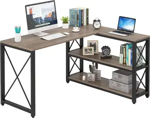 Meja Komputer menulis belajar Gaming, kualitas tinggi sudut berbentuk L untuk meja kantor rumah