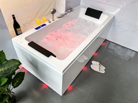 Baignoire Spa de Luxe Intérieure à Jets Massants avec Cascade, Hydrojets et Siège Intégré pour Villa