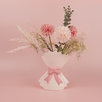 MSH Vase en forme d'arc en céramique avec une glaçure lisse Arrangeur floral hydroponique créatif