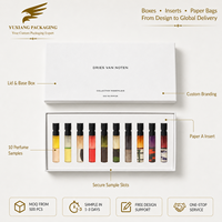 Boîte d'emballage personnalisée pour flacon de parfum vide avec insert en papier, coffret cadeau pour échantillons de parfum, provenant d'un fabricant d'emballages inodores