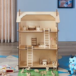 Casa de muñecas de madera en miniatura, muebles de casa de muñecas en miniatura, ooden ooiy Miniature ollollhouse Kit, venta al por mayor, 1:12 - Product Image 2