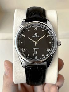 Reloj de pulsera de cuarzo para hombre, informal, de cuero, con calendario, sencillo, resistente al agua y a la moda. - Product Image 2