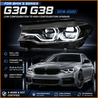 Para BMW Serie 5 G30 G38 2018-2020, Faro LED Estilo LCI Actualizado, Lente de Proyector Bi-LED Dual, Luz de Señal de Giro Secuencial DRL