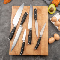 Ensemble de couteaux de chef Okapi pour la restauration, couteaux de cuisine en acier inoxydable en gros avec logo personnalisé gravé au laser