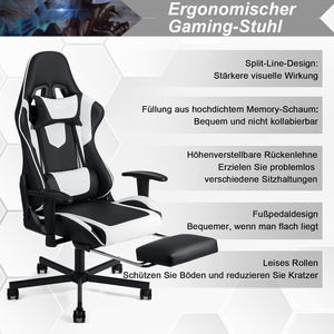 Chaise <span class=keywords><strong>de</strong></span> jeu PC <span class=keywords><strong>de</strong></span> luxe 2D pour adultes, grande taille, <span class=keywords><strong>bureau</strong></span>, 180 <span class=keywords><strong>kg</strong></span>, noir et blanc, <span class=keywords><strong>150</strong></span> <span class=keywords><strong>kg</strong></span>, chaise <span class=keywords><strong>de</strong></span> jeu pour personnes corpulentes - Product Image 3