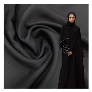 High Quality Lightweight Anti-Static 100% Polyester Satin Twill Nida Black Dubai Abaya <strong>Fabric</strong> for Girls - Product Image 1