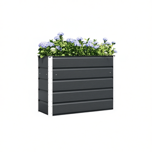 Maceta de Acero Antracita de 39.37 x 15.75 x 29.53 Pulgadas, Moderna y Resistente para Jardín - Product Image 1