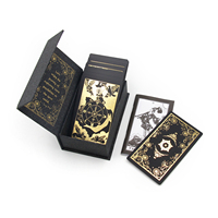 Cartes de tarot écologiques durables en gros avec logo personnalisé imprimé sur carton et boîte rigide, illustrations personnalisées, dorure de luxe