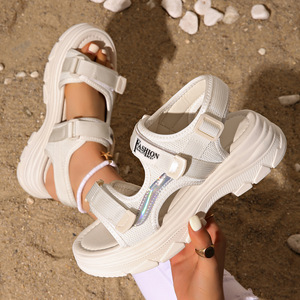 Women Thick-soled Sports <b>Sandals</b> Summer New Large Soft Sole Letter Colorful Beach <b>Sandals</b> - Product Image 1