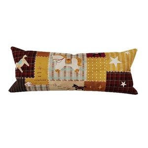 Cojín MOMOS RUG Patchwork Pony para sofá, rectangular, largo, de algodón y terciopelo, para oficina, coche, decoración del hogar - Product Image 5