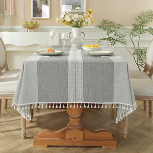 Tovaglia Impermeabile Pronta per <span class=keywords><strong>la</strong></span> Spedizione, Aspetto Lino, Rettangolare in Poliestere, Vendita all'Ingrosso per Cucina, Sala <span class=keywords><strong>da</strong></span> Pranzo e Feste - Product Image 4