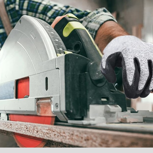 Corte Seguridad Construcción CE Industrial HPPE EN 388 Nivel 5 Guantes de trabajo de nitrilo de seguridad resistentes a cortes recubiertos de nitrilo negro - Product Image 5