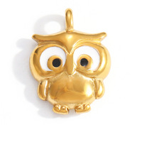 SUMMLY Vente en gros de pendentifs en forme de cœur, de chat, de chien, de hibou, de goutte d'huile, de style océan, plaqués or 18 carats, en acier inoxydable, breloques, bijoux de mode