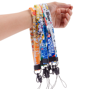 Custom Printed Anime Animal Cartoon Character Keychain Wrist Mobile Phone Lanyard Durable Nylon Polyester Material Promotions