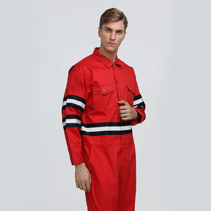 Combinaison de travail ignifuge rouge en coton pour l'industrie pétrolière, chimique et métallurgique de China Shipbuilding Industry Corporation - Product Image 3
