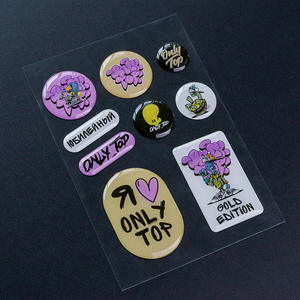 Autocollant adhésif créatif en cristal transparent UV personnalisable pour téléphone portable, autocollant adhésif de dessin animé DIY - Product Image 1