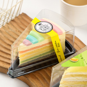 Bán buôn đen nhựa tam giác Bánh hộp rõ ràng takeout bánh mousse <span class=keywords><strong>container</strong></span> cấp thực phẩm cho món tráng miệng Sushi - Product Image 5
