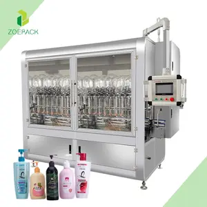 Máquina de llenado de línea de embotellado químico diario de champú de detergente líquido de tipo lineal